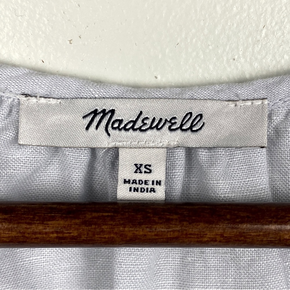 Madewell Lorelei Mini Dress Linen Blue XS - Picture 5 of 9